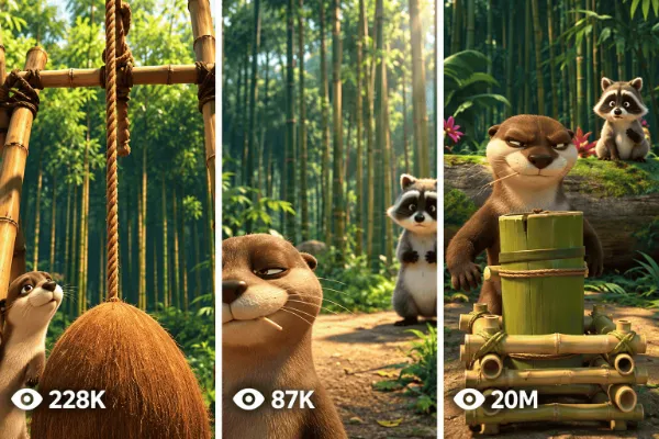 Otter & Raccoon’s Wild 30-Second Fantasy Adventure — Video Prompts preview