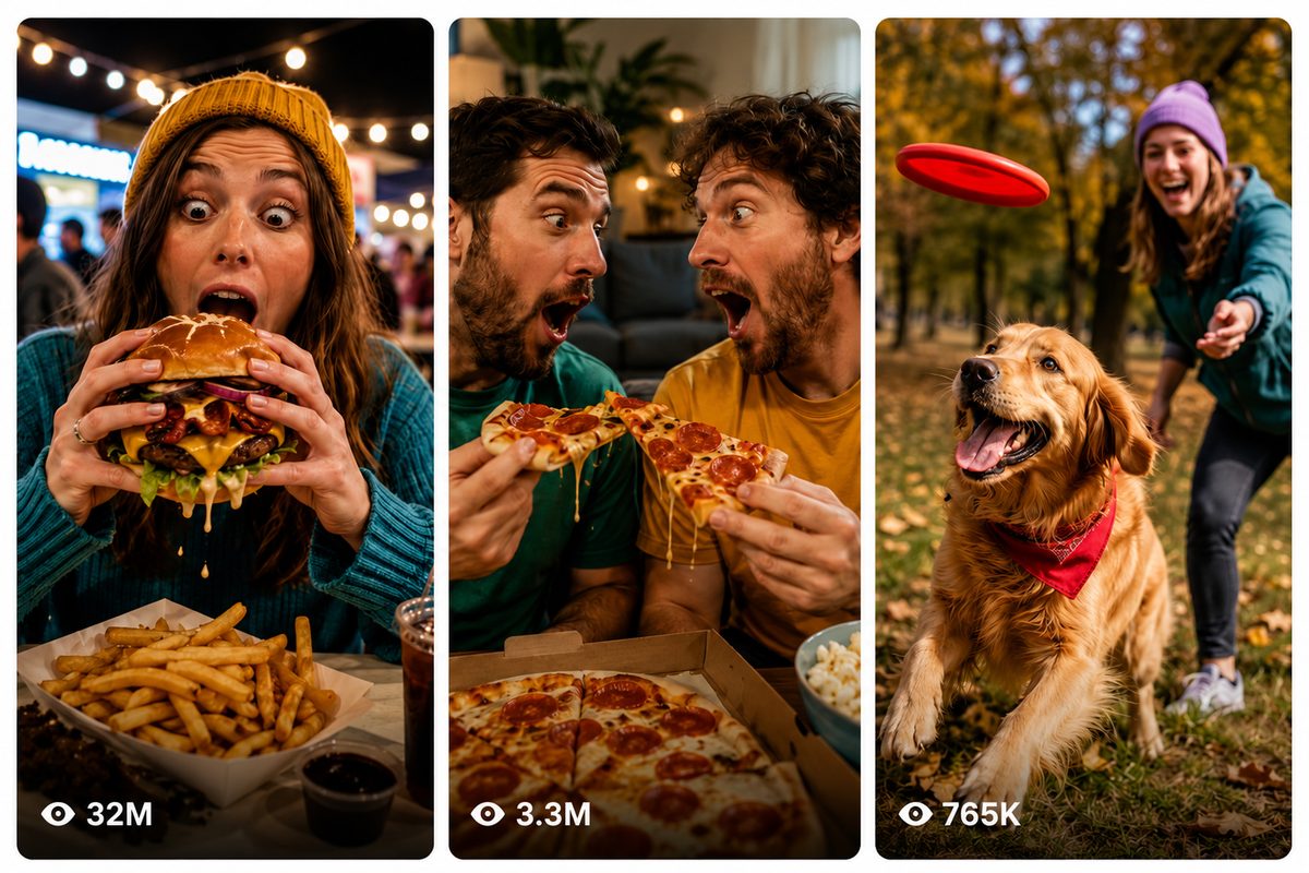 Viral Stadium Food Reaction Storyboard — Video Prompts preview