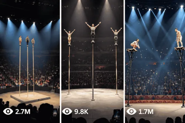15s Impossible Mid-Air Circus Catch 😱🎪 — Video Prompts preview