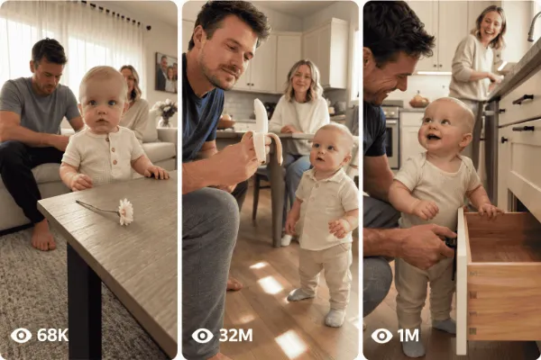 15s Toddler Takes Dad’s Remote and Makes His Own Decision 😂 — Video Prompts preview