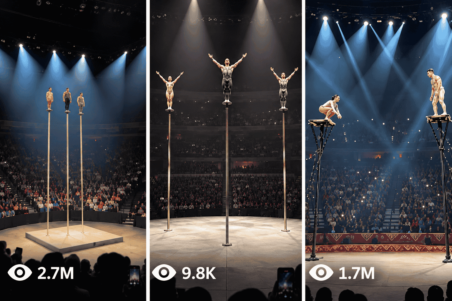 15s Impossible Mid-Air Circus Catch 😱🎪 — Video Prompts preview
