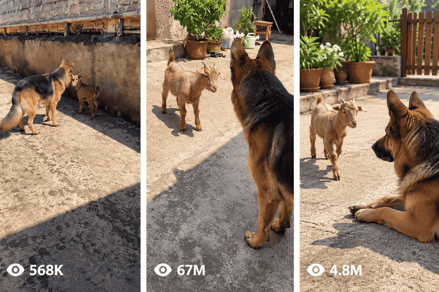 Seedance 2.5 Baby Goat and German Shepherd Viral Friendship Video — Video Prompts preview
